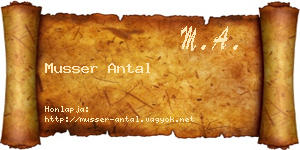 Musser Antal névjegykártya